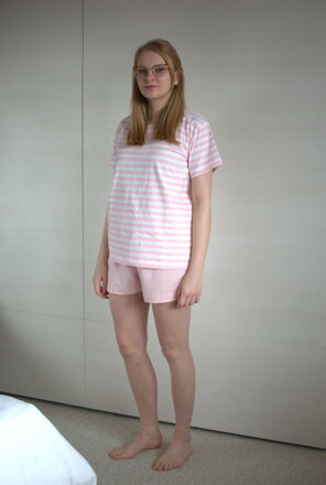 Pyžamo krátke dospelí Perlové prúžky